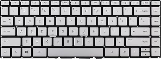 Laptop Keyboard for HP Pavilion X360 14-BA 14T-BA 14M-BA 14M-BA013DX 14M-BA015DX 14M-BA114DX 14-BW 14-CC 240 G6 245 G6 246 G6 Silver US Layout Laptop Keyboard