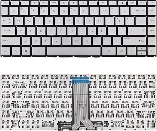 Laptop Keyboard for HP Pavilion X360 14-BA 14T-BA 14M-BA 14M-BA013DX 14M-BA015DX 14M-BA114DX 14-BW 14-CC 240 G6 245 G6 246 G6 Silver US Layout Laptop Keyboard