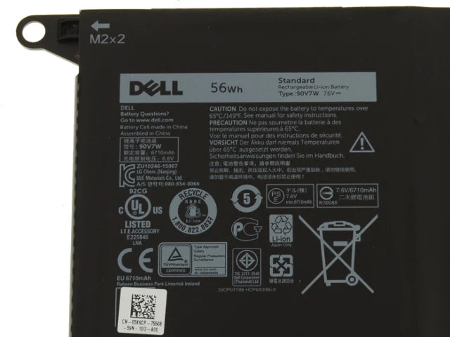 Original 90V7W Dell XPS 13 9350 XPS13-9350-D1608, XPS13-9350, 5K9CP DIN02 9OV7W Laptop Battery