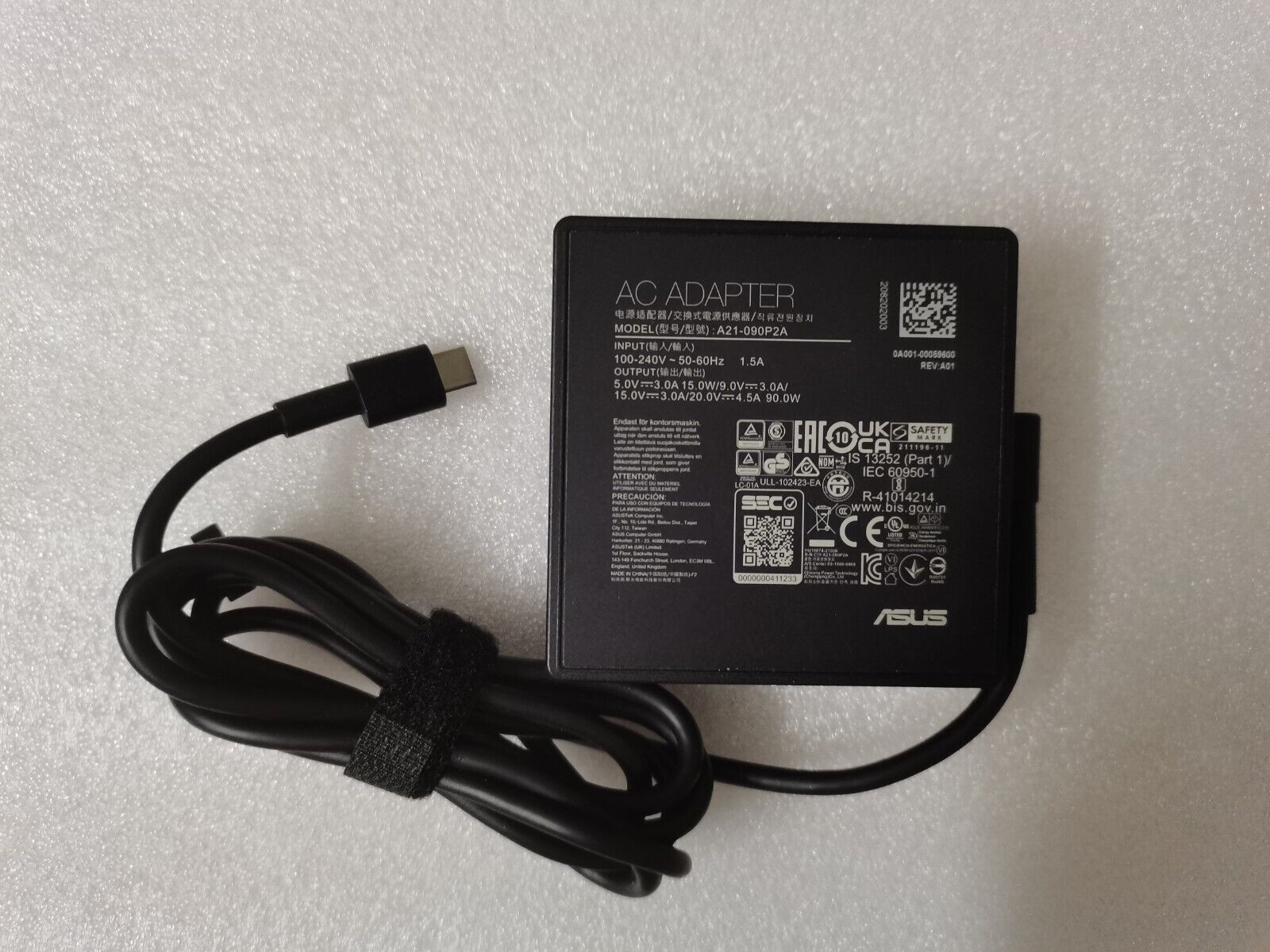 Genuine ASUS 90W USB-C 20V-4.5A TYPE-C ADP-90RE / A21-090P2A