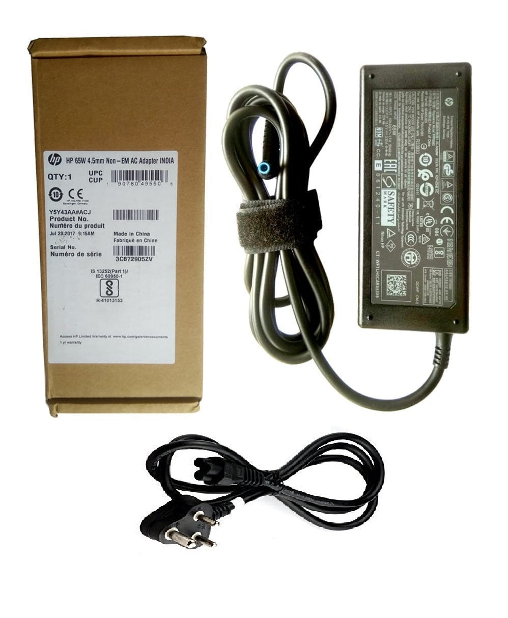 HP HP original (Y5Y43AA) 65W 4.5mm Non-EM Laptop AC Adapter(With Power Cable)