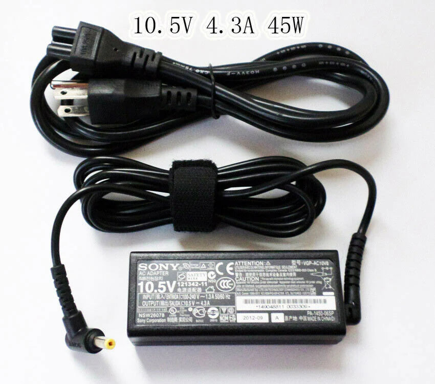 10.5V 4.3A AC Charger for Sony 45W Vaio Pro 11 13 Duo 11 13 Series PA-1450-06SP VGP-AC10V7 VGP-AC10V8 VGP-AC10V9 VGP-AC10V10