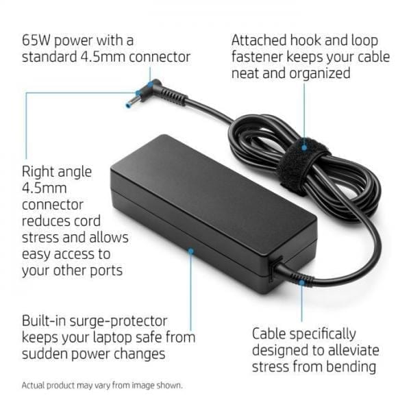 HP HP original (Y5Y43AA) 65W 4.5mm Non-EM Laptop AC Adapter(With Power Cable)