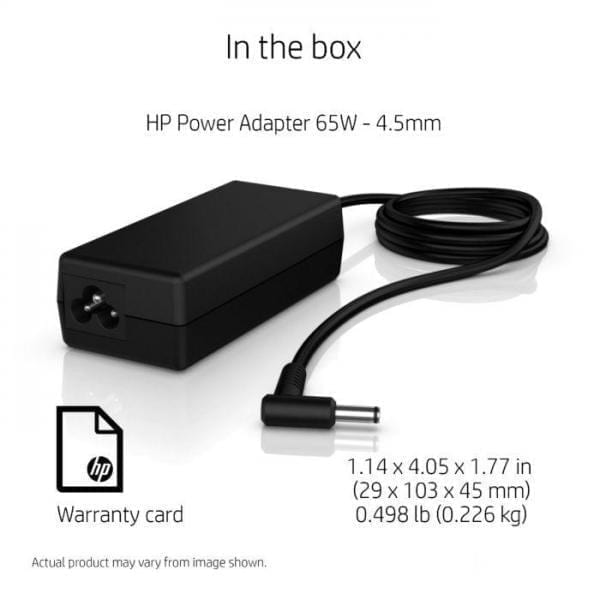 HP HP original (Y5Y43AA) 65W 4.5mm Non-EM Laptop AC Adapter(With Power Cable)