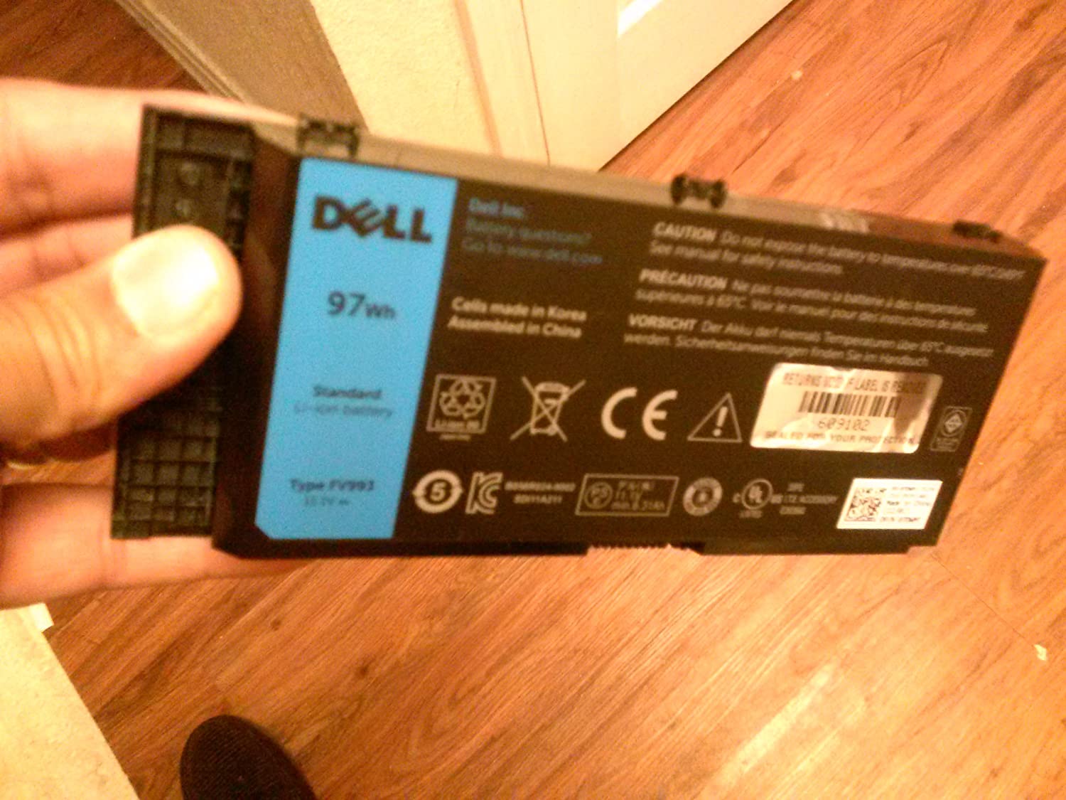 Compatible Dell Battery Precision Mobile M4600 M50 M6600 Workstation FV993 97Whr 9cell-- MPN: M4600 97Wh - Image 2