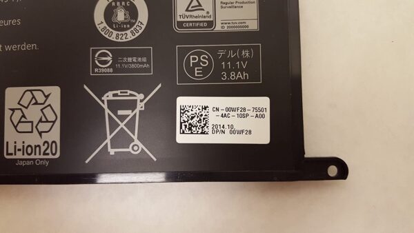 '- GK5KY Laptop Battery For 13 7347 7348 11 3147 GK5KY 04K8YH 11.1V 43WH-- MPN: GK5KY - Image 3