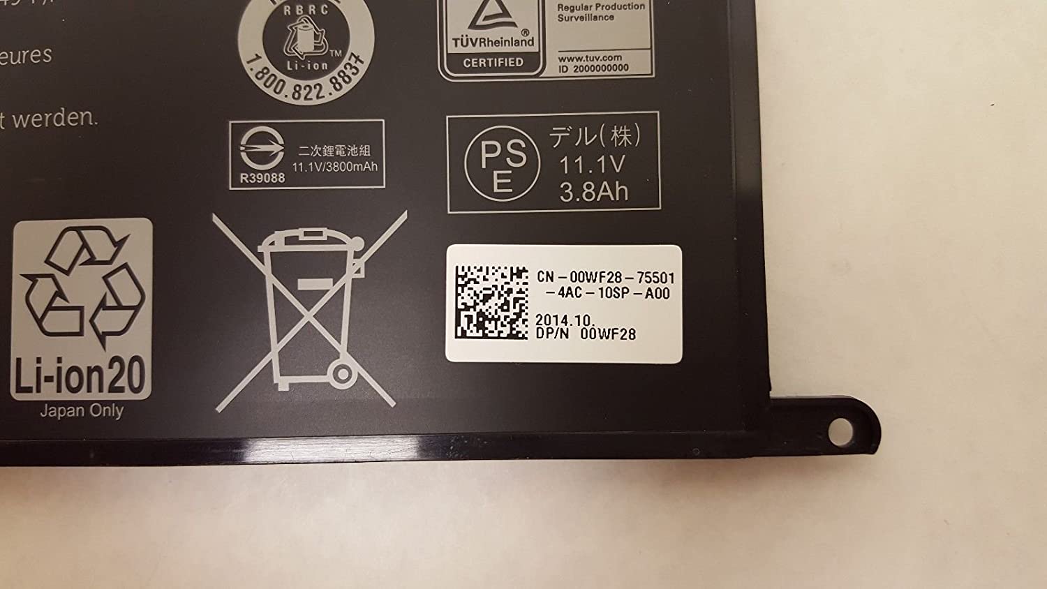 '- GK5KY Laptop Battery For 13 7347 7348 11 3147 GK5KY 04K8YH 11.1V 43WH-- MPN: GK5KY - Image 3