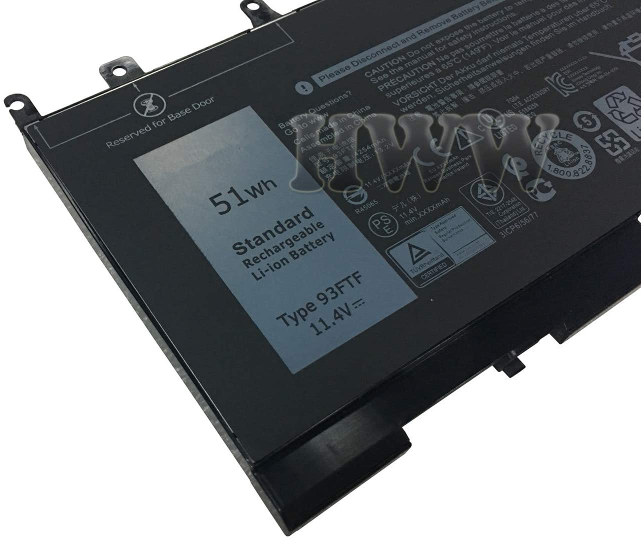 Laptop Battery for Dell 93FTF (11.4V 51Wh) Precision 15 3520 3530 Latitude E5480 E5580 E5490 E5590 Latitude 5280 5480 D4CMT GJKNX 083XPC 83XPC - Image 5