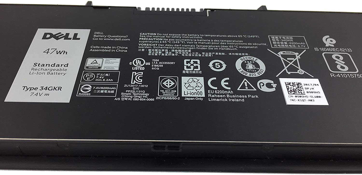 Dell Battery 4 Cells 47Wh for Dell Latitude E7440 and E7450 (Type 34GKR)-- MPN: 34GKR/E7440 - Image 2