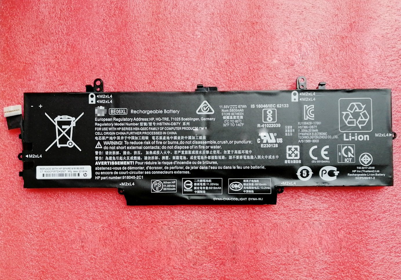 Hp Elitebook Folio 1040 G4 G4-2XU40UT BE06XL HSTNN-DB7Y Original Laptop Battery - Image 2