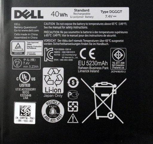 '- DGGGT GF5CV Laptop Battery compatible with DELL XPS 11 XPS11D XPS11R XPS11D-1308T XPS11D-1508T XPS11R-1508T - Image 3