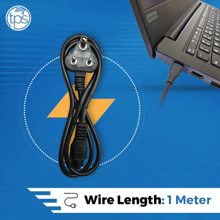 TPS Replacement Laptop Power Cable Cord (1 Meter) BIS Certified - 3 Pin Indian Plug - Image 6