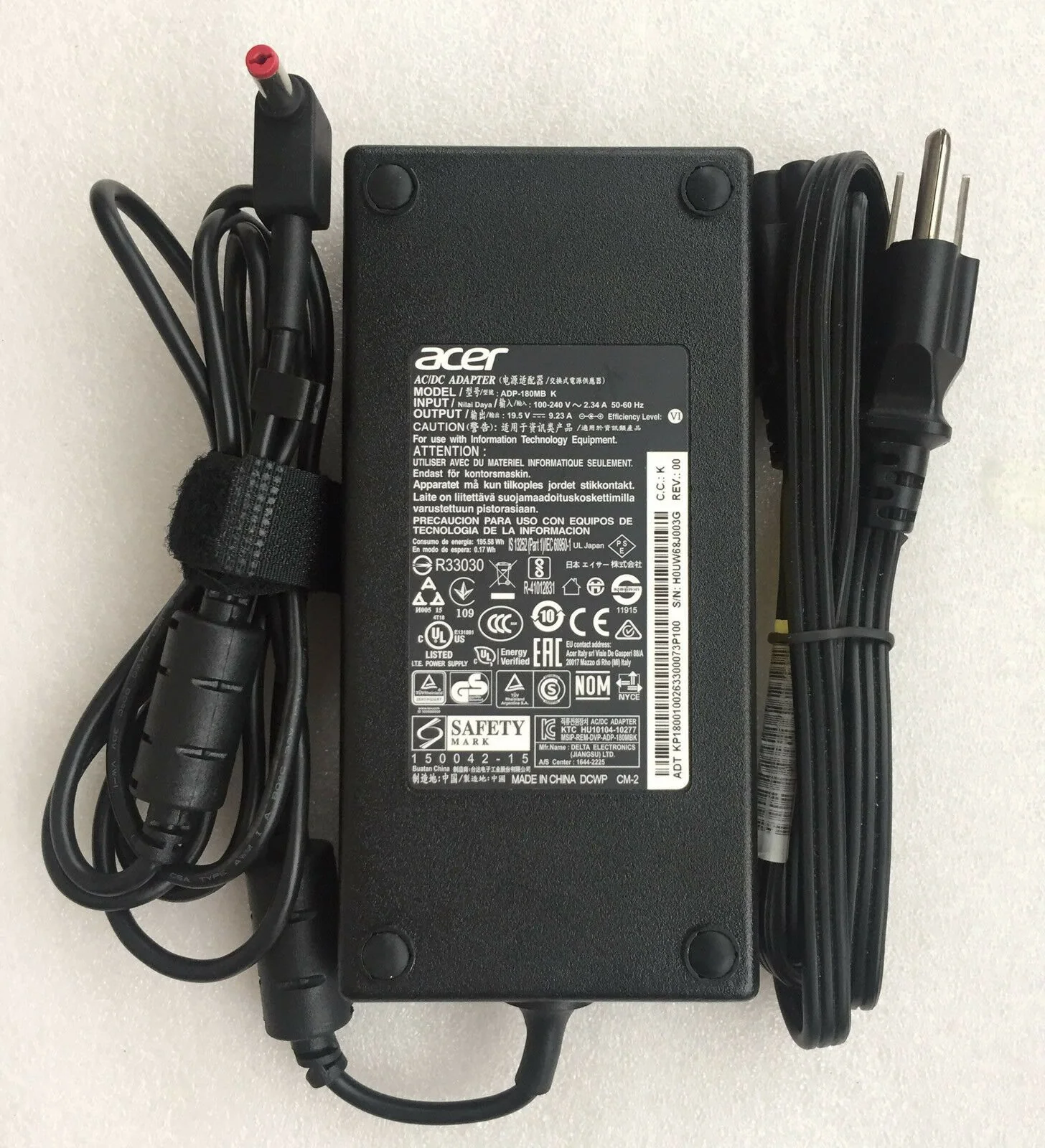 Original 19.5V 9.23A 180W Laptop Charger For Acer Predator Helios 300 PH317-51-78H7