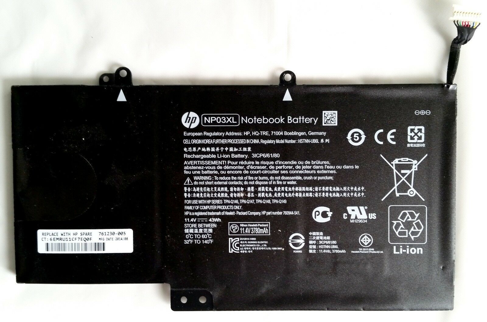 Original HP NP03XL Laptop Battery