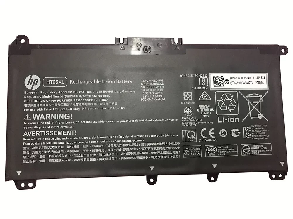 HP HT03XL battery for Pavilion X360 14-CD 14-CE 14-CF 14-CW, Pavilion 14-BF, 14-BK, 15-DA,15-CC, 15-CD, 15-CK-- MPN: HT03XL - Image 2