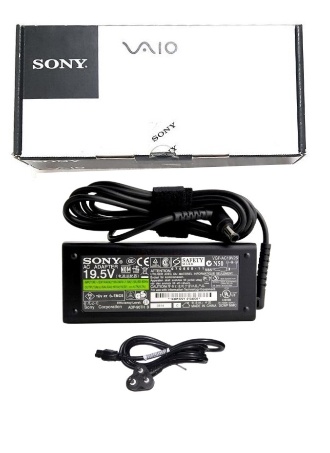 SP Infotech Laptop 19.5V 4.7A 90W AC Adapter for Sony VAIO VGN-FW Series Compatible with P/N: VGP-AC19V21, VGP-AC19V23, VGP-AC19V25, VGP-AC19V26-- MPN: Sony 90w