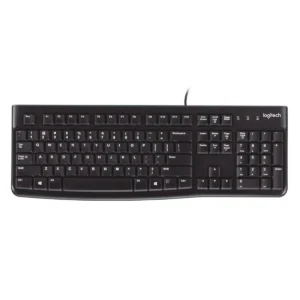 Logitech K120 Corded USB Keyboard with Spill Resistant Design - Black