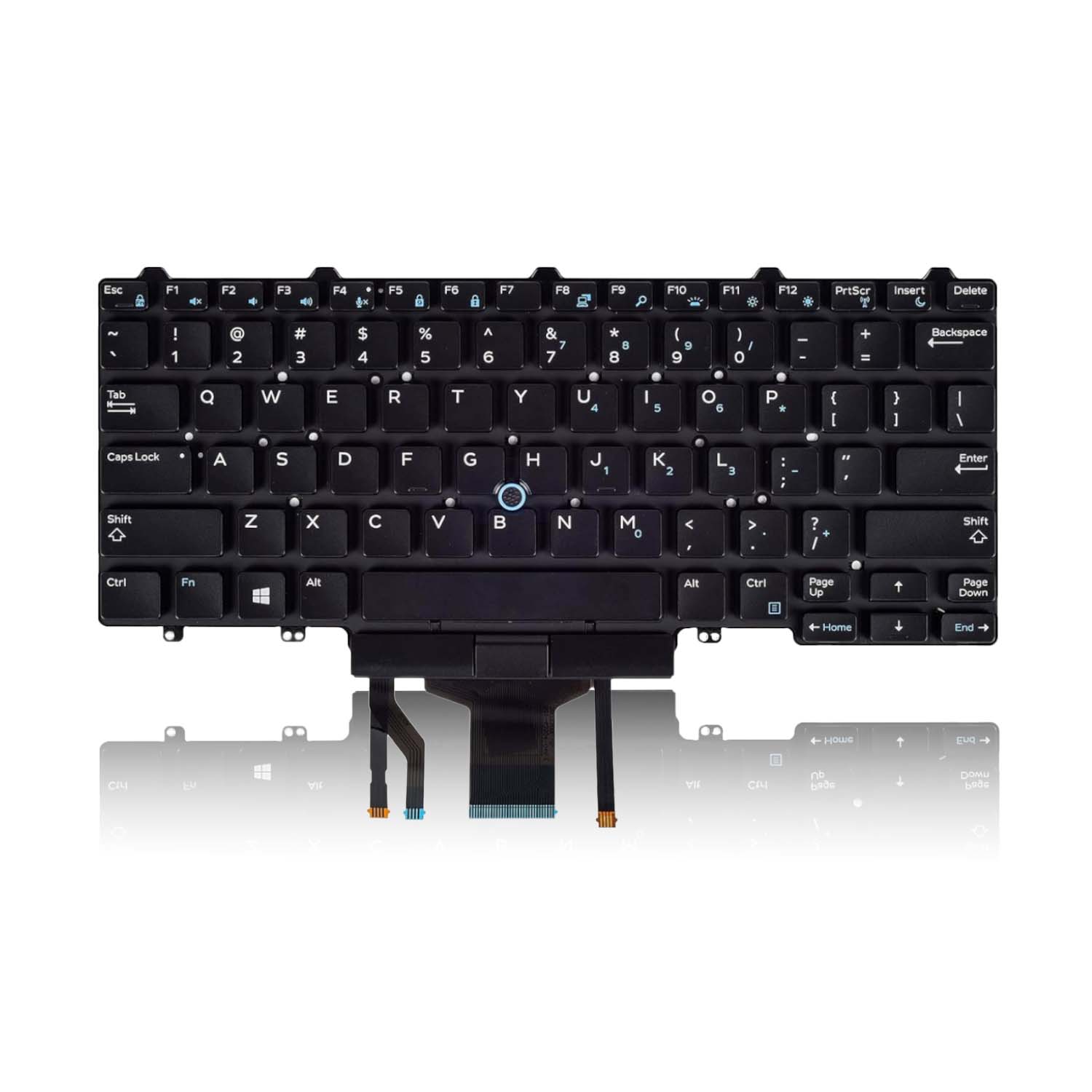 Replacement Backlit Keyboard with Point Stick for Dell Latitude 14 5000 (E5450) (E5470) 14 7000 (E7450) (E7470) Series PN: 0D19TR