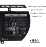 RRCGW Laptop Battery (56Wh) Compatible with DELL XPS 15 9550, Precision 5510 Series P56F P56F001 62MJV M7R96 0RRCGW 062MJV 11.4V 3-Cell - Image 2