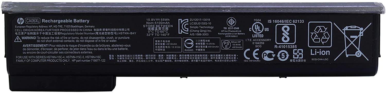 HP Battery for HP CA06XL ProBook 640 645 650 655 G0 G1 (718756-001, HSTNN-DB4Y)-- MPN: CA06XL
