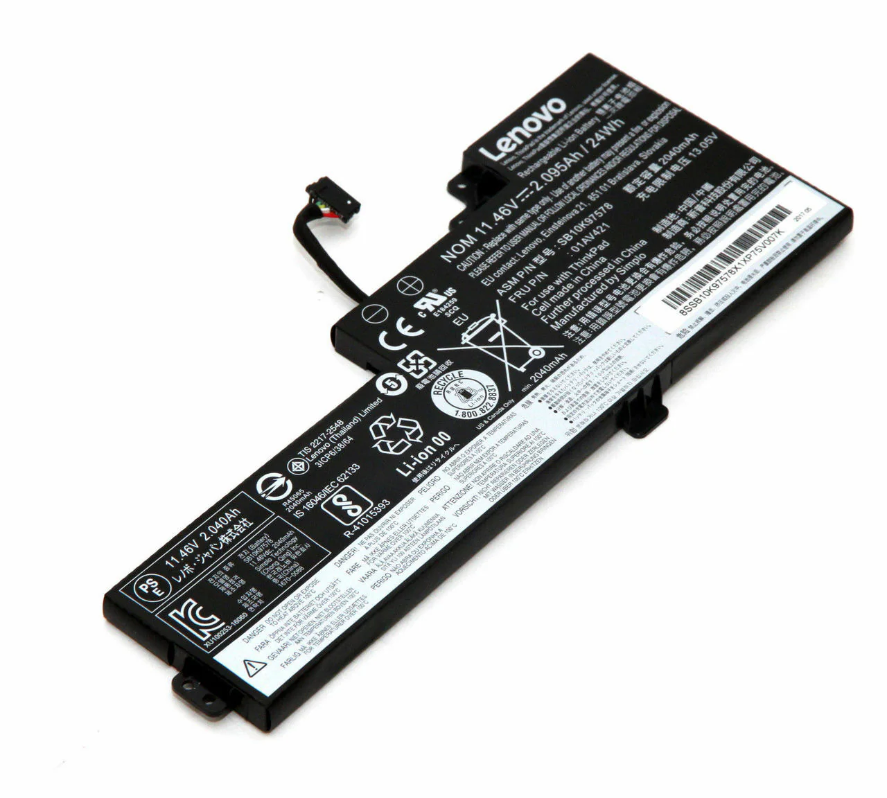 24wh_2048x2048.webp Original Lenovo 01AV419 01AV420 01AV421 01AV489 ThinkPad T480 T470 Battery - Image 1