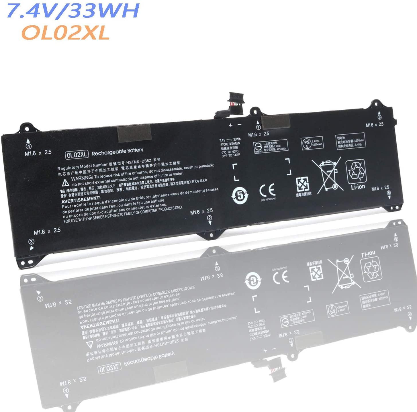 71Qn1PYIqdL._AC_SL1500_.jpg 7.4V 33Wh HP original OL02XL Laptop Battery compatible with HP Elite x2 1011 G1 750549-001 HSTNN-DB5Z L8L94PA M5T71PA OL02033XL - Image 1