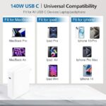 Type C 140W Laptop Charger Adapter for Mac/Book Pro 16, 15, 14, 13 Inch, Mac/Book Air 13 Inch, iPad Pro 2024/2023/2022/2011/2020,M1 M2 M3 - Image 3