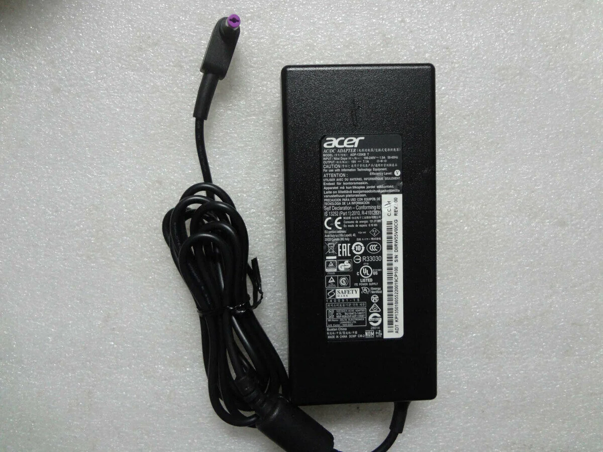 Acer-135W-Adapter.webp 135W 19V 7.1A Adapter for Acer Predator Helios 300 PH317-51 G3-573 AN515-52 AN515-31 AN515-53 Nitro 5 7 (5.5mm*1.7mm) MPN ACER 135W ADAPTER 1 YEAR WARRANTY - Image 1